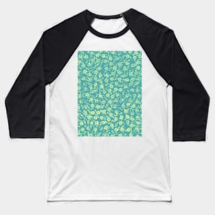 Blue Washed Flowers Baseball T-Shirt